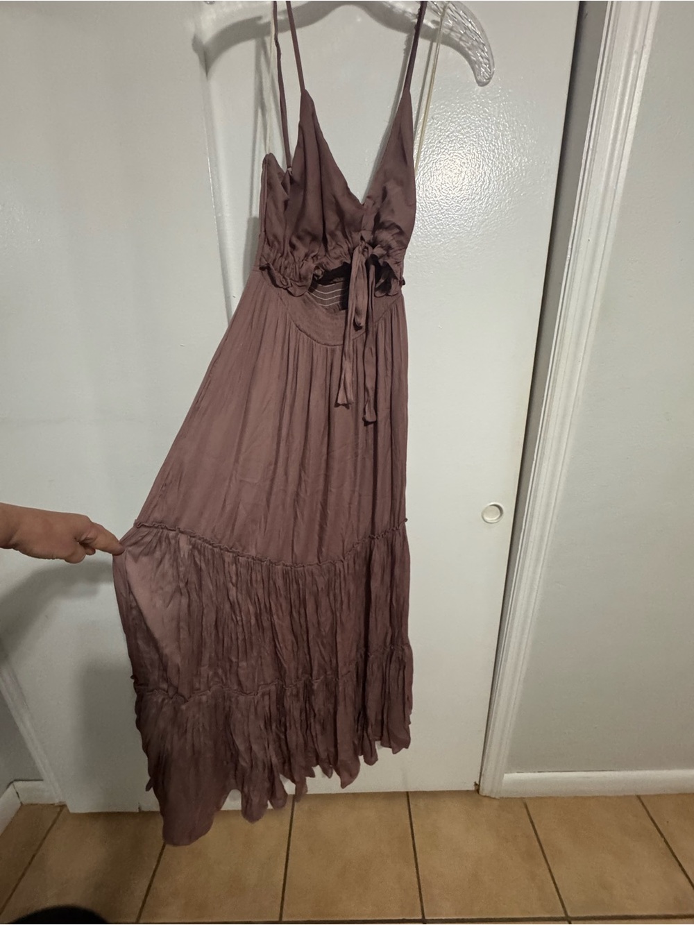 Mustard Seed Mauve Spaghetti-Strap Maxi Dress